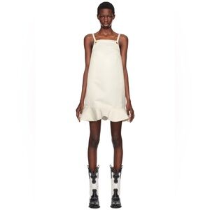 NWOT Ganni Duchesse Mini Dress (Egret)